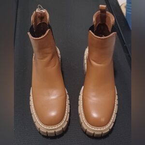 Madden Girl Brown Chunky Sole Ankle Boots
